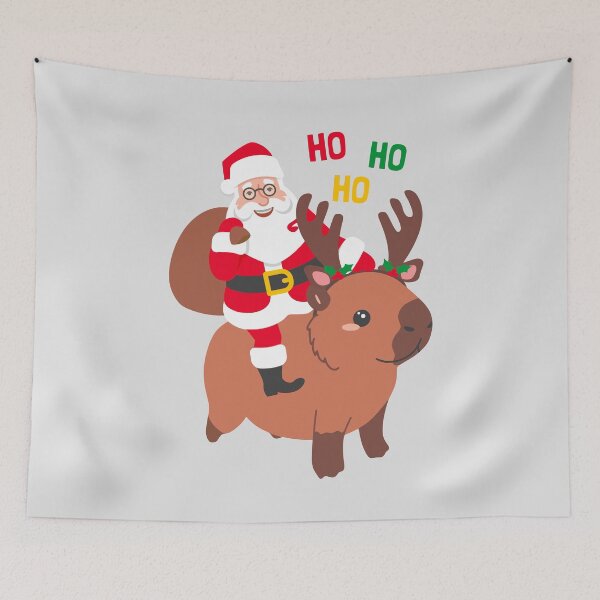 Item preview, Santa Riding Capybara, Cappy Christmas for Capybara lovers designed and sold by KlaraMacinka.