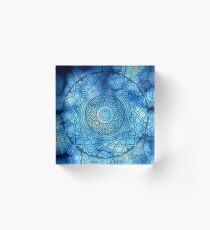 Cool Water Mandala Acrylic Block