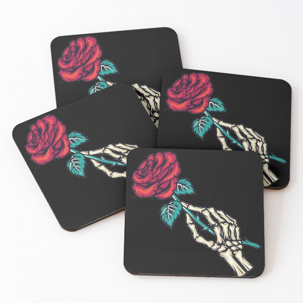 Item preview, skeleton hand holding a red rose designed and sold by bisly.