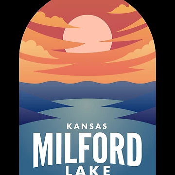 Vorschaubild zum Design Milford Lake KS Retro Sunset von HalpinDesign