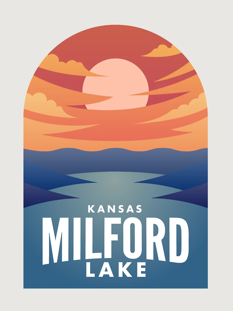 Thumbnail 6 von 6, Premium Oversized Pullover, Milford Lake KS Retro Sunset designt und verkauft von HalpinDesign.