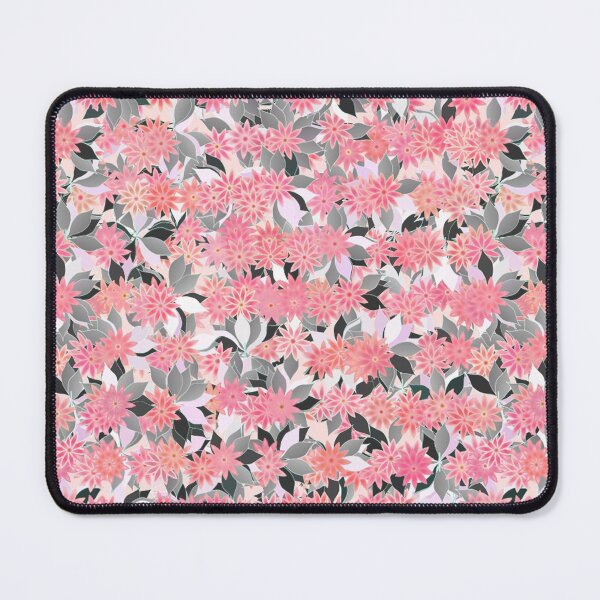 Item preview, Coral Pink Flowers with Silver Gray Leaves designed and sold by Marymarice.