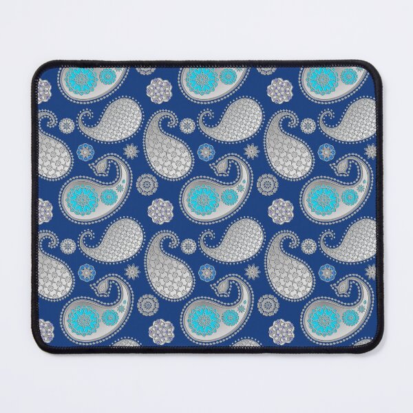 Item preview, Paisley pattern, Silver on Cobalt Blue designed and sold by Marymarice.