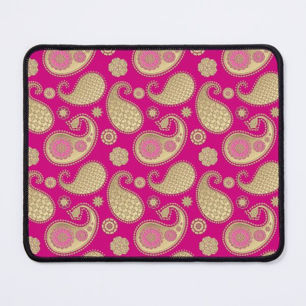 Item preview, Paisley pattern, Gold on Deep Fuchsia Pink designed and sold by Marymarice.