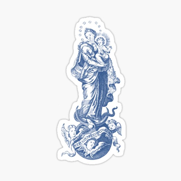 Item preview, Holy Mary Mother of God Pray for US in blue designed and sold by natalisdesign.