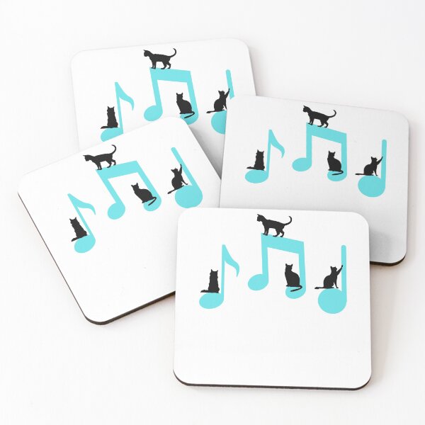 Item preview, Cute Blue Musical Notes With Cats For Music Lover And Cat Lovers As Mewsic Lovers - Mewsic designed and sold by Funwithmusic.