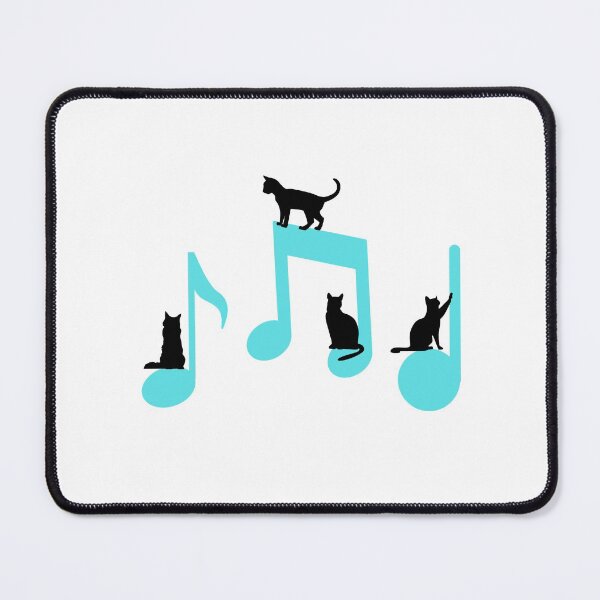 Item preview, Cute Blue Musical Notes With Cats For Music Lover And Cat Lovers As Mewsic Lovers - Mewsic designed and sold by Funwithmusic.