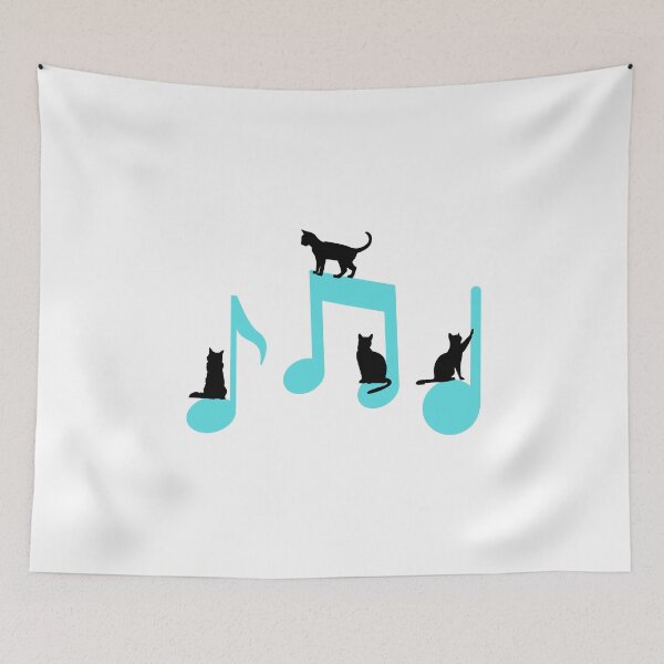 Item preview, Cute Blue Musical Notes With Cats For Music Lover And Cat Lovers As Mewsic Lovers - Mewsic designed and sold by Funwithmusic.