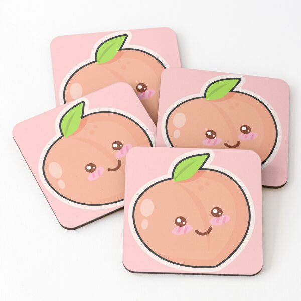 Item preview, Cute Kawaii Peach Cartoon Drawing designed and sold by BrightLightArts.