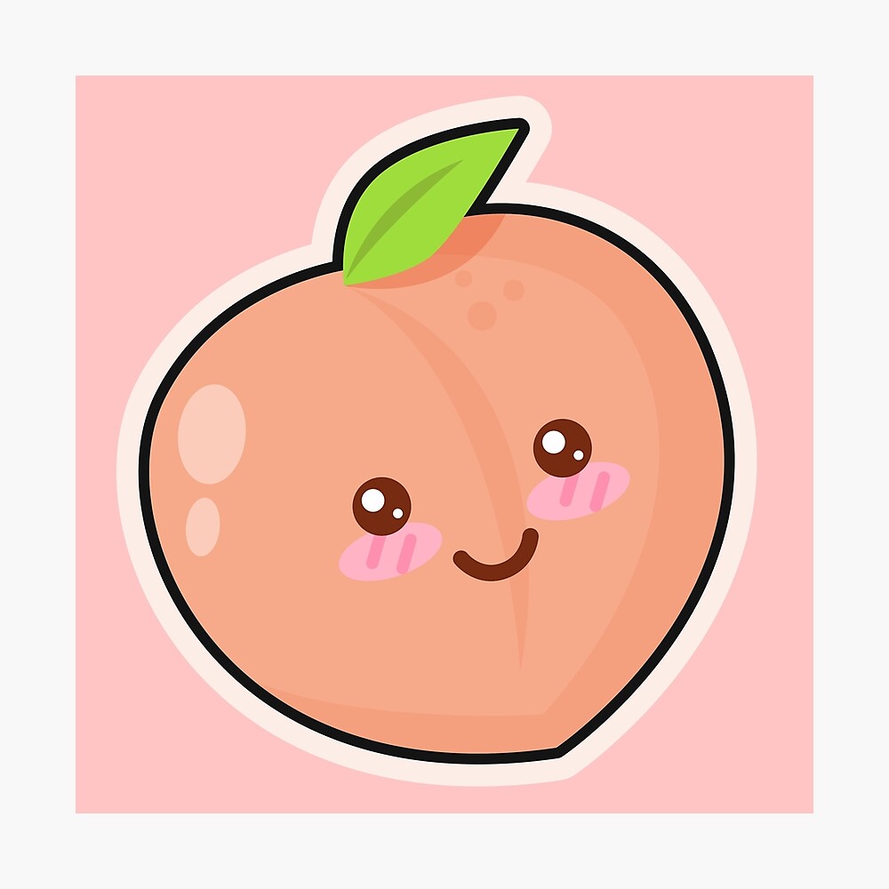 Cute Kawaii Peach Cartoon Drawing Cute Kawaii Peach Cartoon Drawing