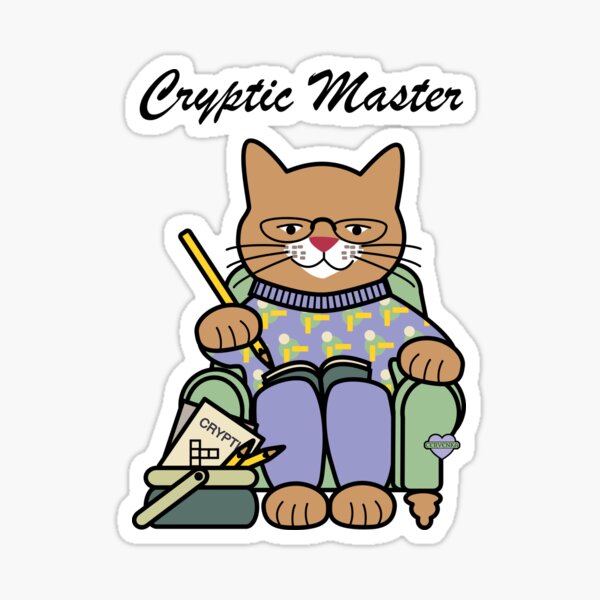 Cryptic Master Crossword Cat Sticker