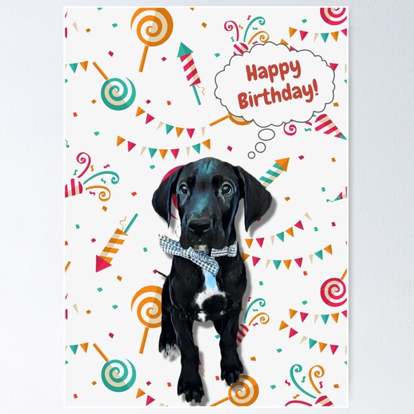 Item preview, Great Dane wishes happy birthday  designed and sold by AnnaAndVibes.