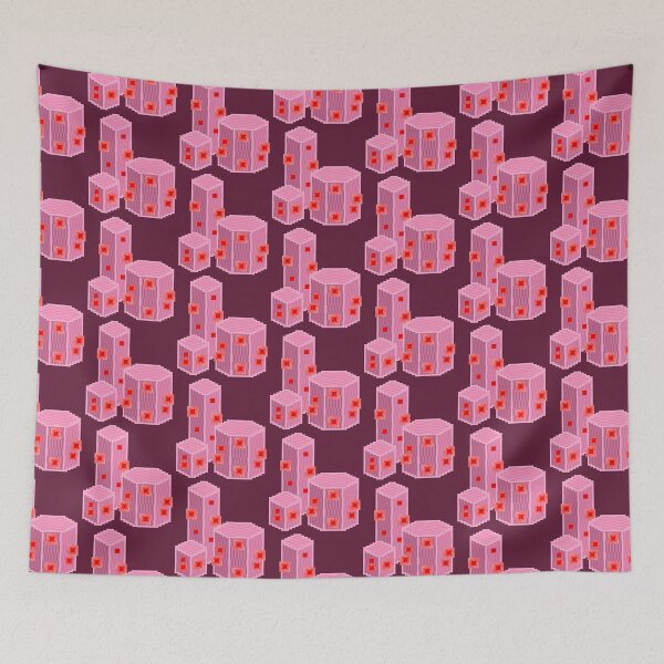Item preview, Red Geometric Pixel Cacti designed and sold by rin3d .