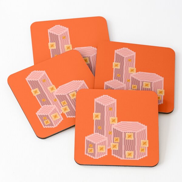 Item preview, Orange Geometric Pixel Cacti designed and sold by rin3d .