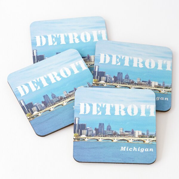 Item preview, Detroit, Michigan - Detroit Skyline and MacArthur Bridge designed and sold by leemcnut.