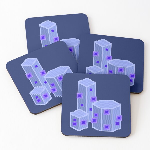 Item preview, Blue Geometric Pixel Cacti designed and sold by rin3d .