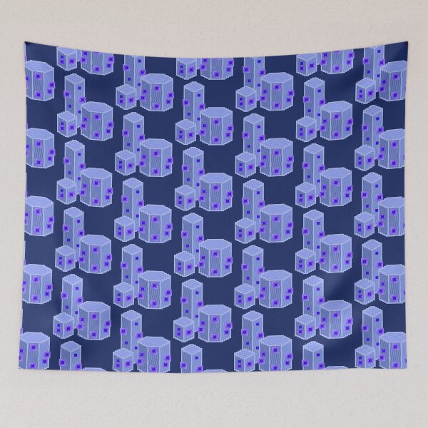 Item preview, Blue Geometric Pixel Cacti designed and sold by rin3d .