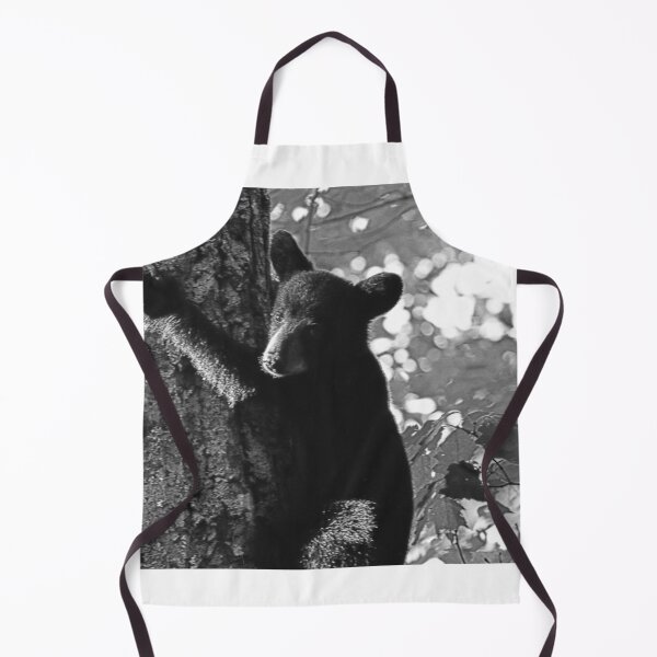 Item preview, Baby Bear Climbing A Tree Black And White designed and sold by LisaWootenPhoto.