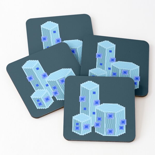 Item preview, Cyan Geometric Pixel Cacti designed and sold by rin3d .