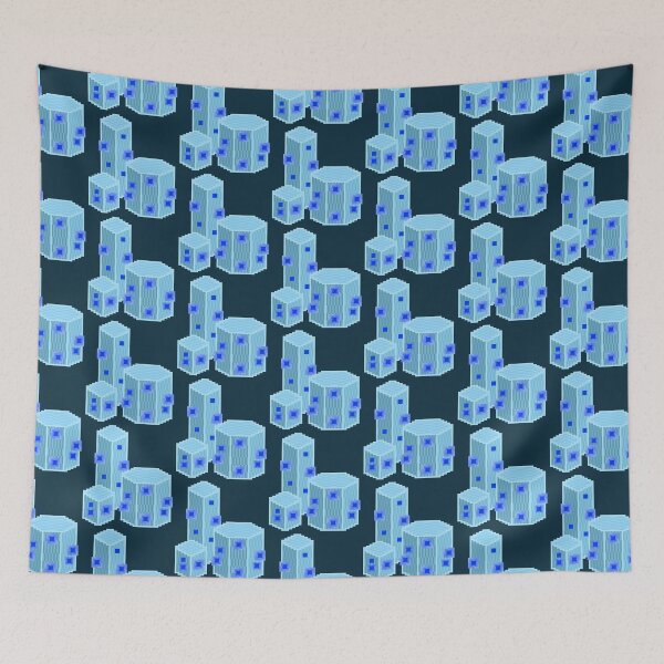 Item preview, Cyan Geometric Pixel Cacti designed and sold by rin3d .