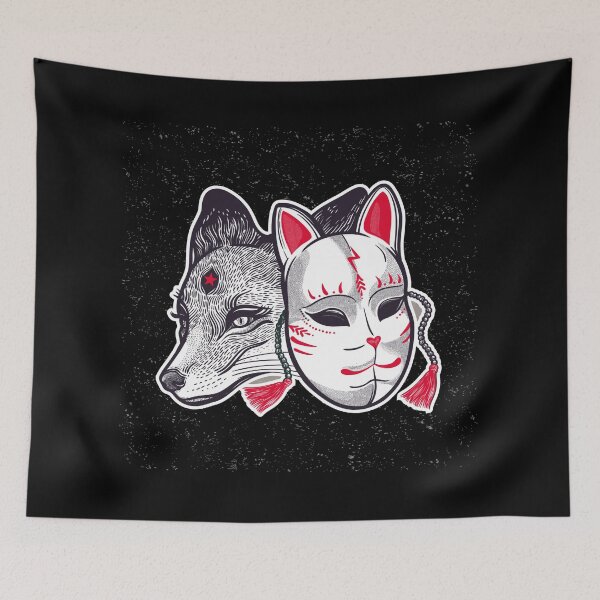 Item preview, japanese kutsune fox mask designed and sold by bisly.
