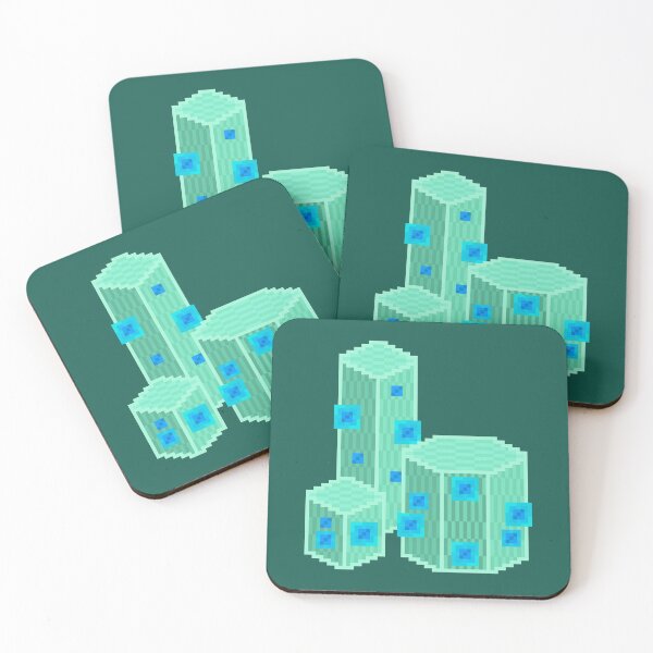 Item preview, Green Geometric Pixel Cacti designed and sold by rin3d .