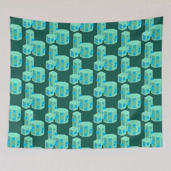 Item preview, Green Geometric Pixel Cacti designed and sold by rin3d .