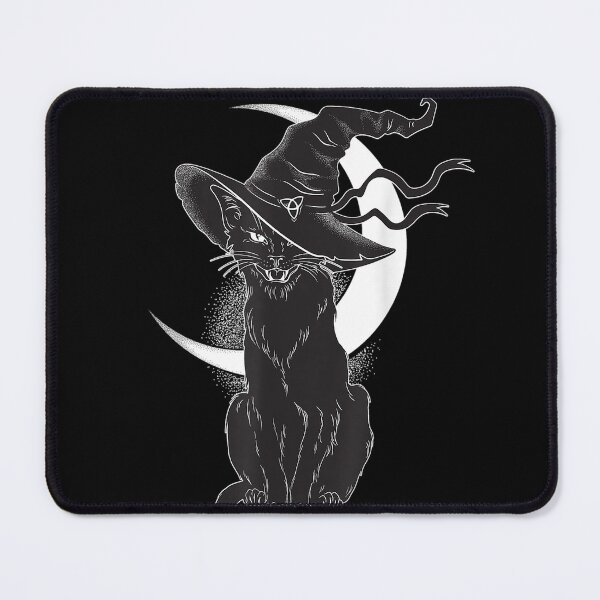 Item preview, Vintage Scary Halloween Black Cat Costume Witch Hat & Moon designed and sold by rositadang.