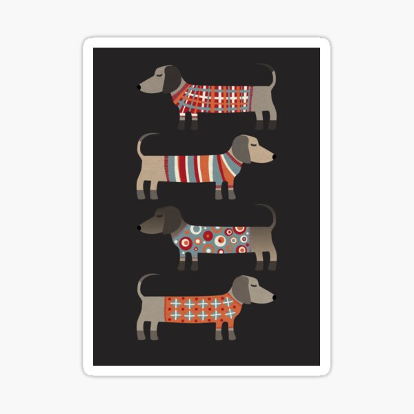 Item preview, Dachshund Sausage Dogs in Sweaters Dark designed and sold by squirrell.