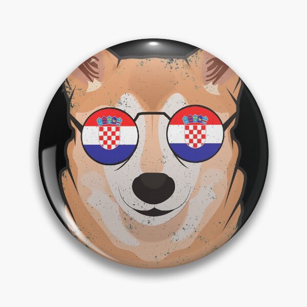 Artikelvorschau, Vintage patriotische Shiba Inu kroatische Flagge entworfen und verkauft von feether-store.