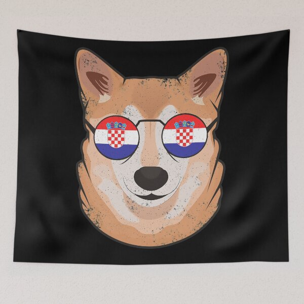 Item preview, Vintage Patriotic Shiba Inu Croatian Flag designed and sold by feether-store.