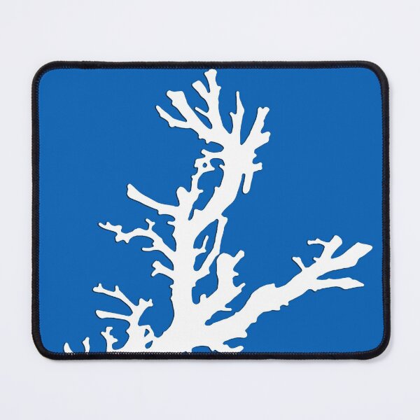 Item preview, Coral Branch, White on Cobalt Blue designed and sold by Marymarice.
