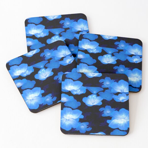 Item preview, Trendy Cerulean Blue Nature Pale Flowers designed and sold by Angees.