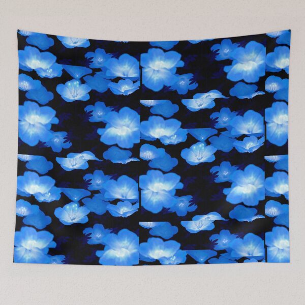 Item preview, Trendy Cerulean Blue Nature Pale Flowers designed and sold by Angees.