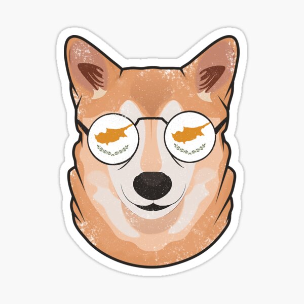 Vintage Patriotic Shiba Inu Cypriot Flag Sticker