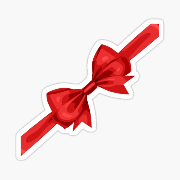 Big Red Bow - Red Bow Tie - Sticker