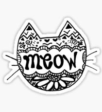 Decorated "Meow" Cat Sticker