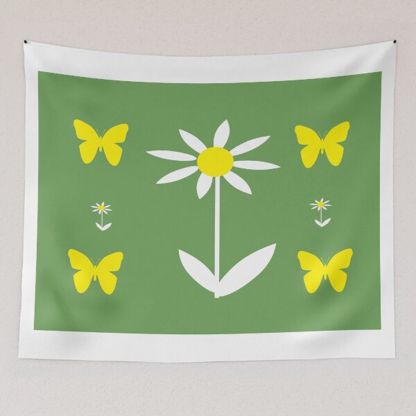 Item preview, White Daisies and Yellow Butterflies designed and sold by Karen Thomson.