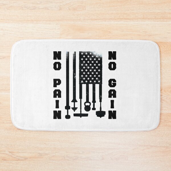 Item preview, No Pain No Gain Workout American Flag Weight Lifting USA design designed and sold by CreatedByHeidi.