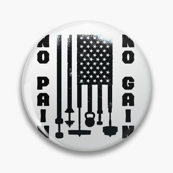 Item preview, No Pain No Gain Workout American Flag Weight Lifting USA design designed and sold by CreatedByHeidi.