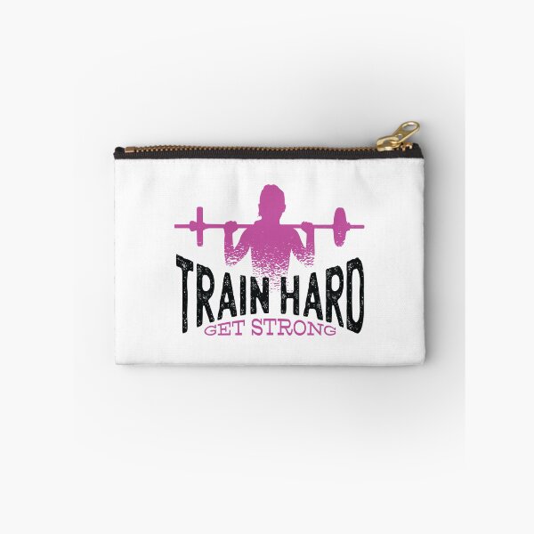 Item preview, Train Hard Get Strong Womens Workout Saying Pink Gym Design design designed and sold by CreatedByHeidi.