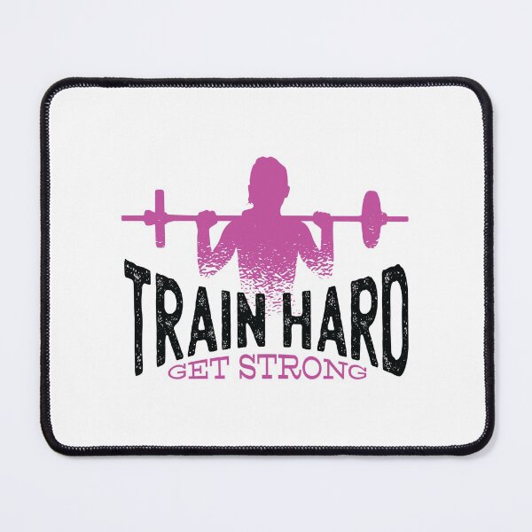 Item preview, Train Hard Get Strong Womens Workout Saying Pink Gym Design design designed and sold by CreatedByHeidi.