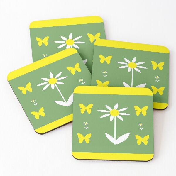Item preview, White Daisies and Yellow Butterflies designed and sold by Karen Thomson.