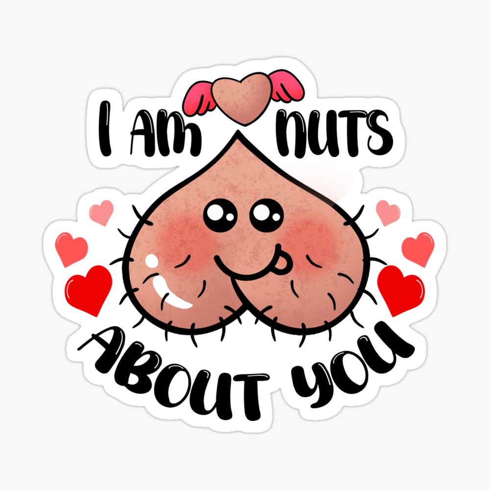 I am nuts for you, valentines day, funny valentine, I love you, nut sack  Poster for Sale by VytisPrints