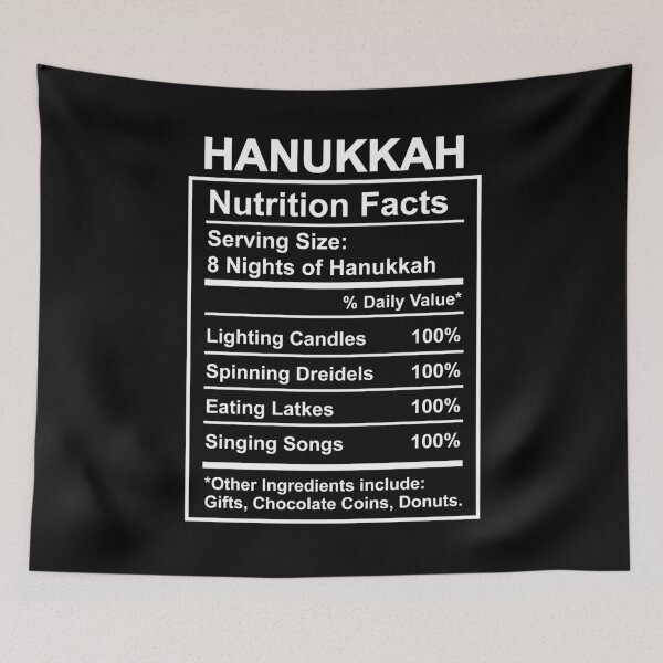 Aperçu de l'œuvre Informations nutritionnelles amusantes de Hanoukka 2021 pour les femmes Fête juive créée et vendue par NUMAcreations.