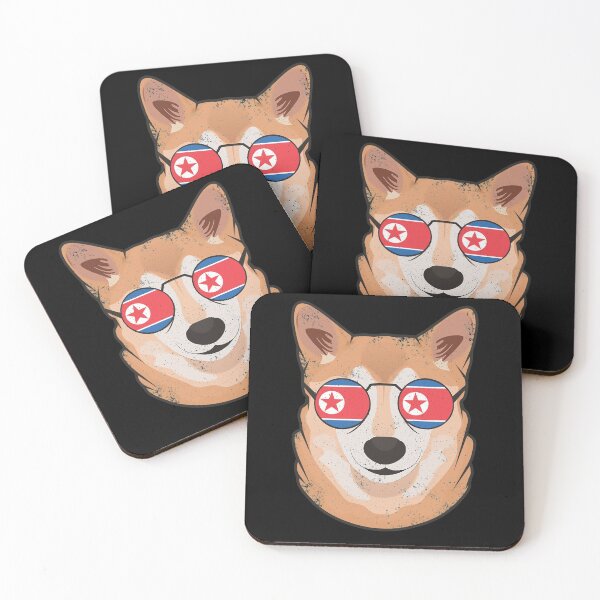 Item preview, Vintage Patriotic Shiba Inu North Korean Flag designed and sold by feether-store.