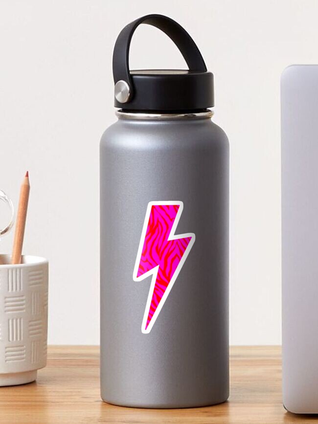 Pink and Orange Zebra Bolt Decal
