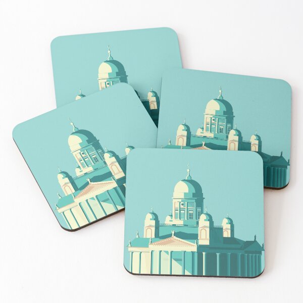Item preview, Helsinki Finland church travel poster designed and sold by Arctic frame studio.