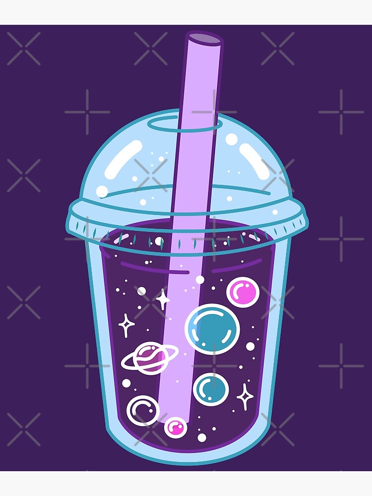 Galaxy Boba Tea Art Board Print for Sale by heysoleilart