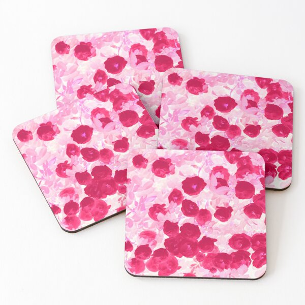 Item preview, Floral Motives with Blooming Small Bright Raspberry Purple Roses designed and sold by IraNiva.